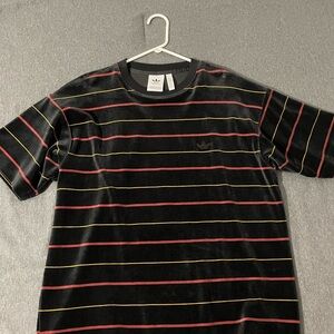 Adidas Men's Black Striped T-Shirt
